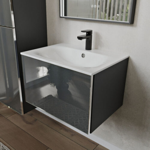 Тумба с раковиной подвесная (60см) Terminus Vega VEG10601701601OSL, графит