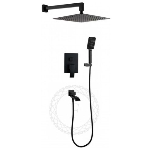 Душевая система встраиваемая FILARETE Waterfall FL1010BL, черный