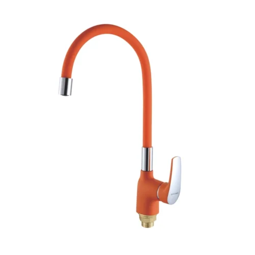Смеситель для кухни с гибким изливом Shevanik S443-4, оранжевый