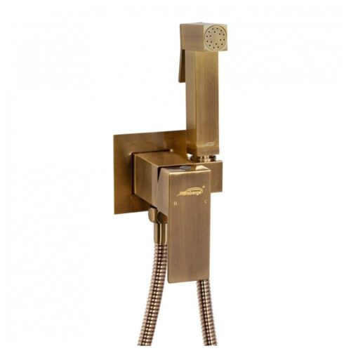 Гигиенический душ со смесителем встраиваемый Hansberge H3077BR, бронза