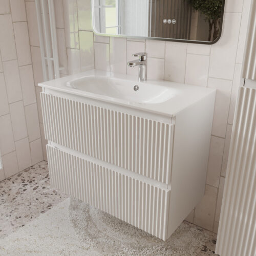 Тумба с раковиной подвесная (80см) Terminus Sicilia SIC10802900301O, белый