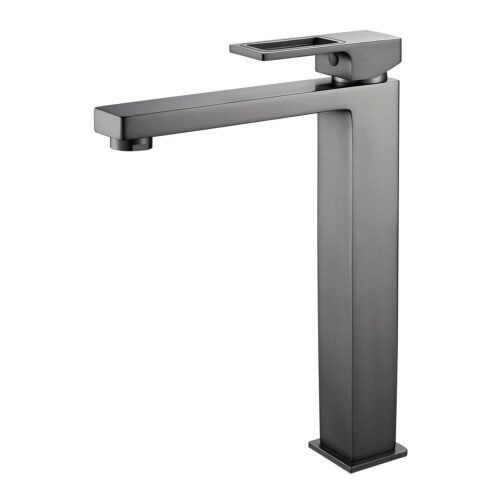 Смеситель для раковины высокий Raffine F1196T, оружейная сталь