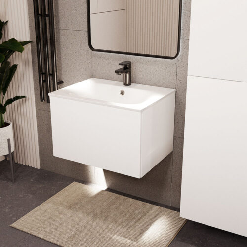 Тумба с раковиной подвесная (60см) Terminus Aurora AUR10601900301O, белый