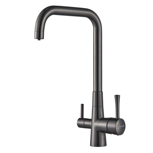 Смеситель для кухни с подключением фильтра Shevanik S528T, оружейная сталь