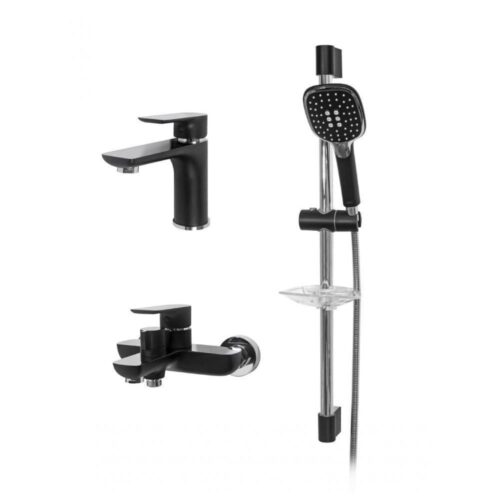 Набор для ванны 3 в 1 Hansberge H7099BC, черный/хром