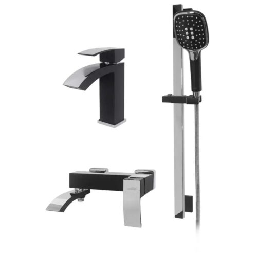 Набор для ванны 3 в 1 Hansberge H7077BC, черный/хром