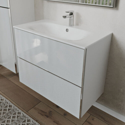 Тумба с раковиной подвесная (80см) Terminus Vega VEG10802900301OSL, белый