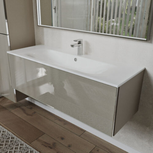 Тумба с раковиной подвесная (120см) Terminus Vega VEG101201200501OSL, капучино