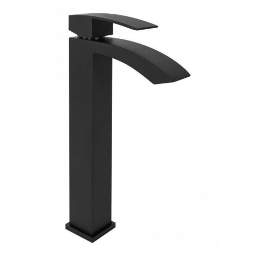 Смеситель для раковины высокий Hansberge H2077BL, черный