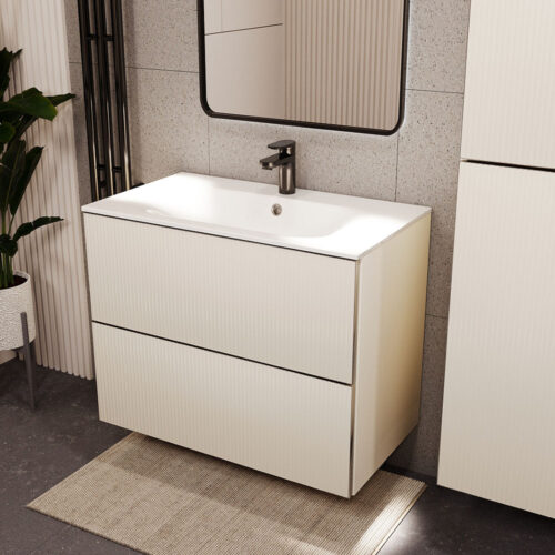 Тумба с раковиной подвесная (80см) Terminus Euromix EUR10802900101OSL, айвори