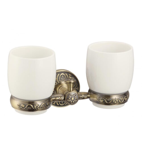 Стакан для ванной комнаты двойной Savol S-005868C, бронза