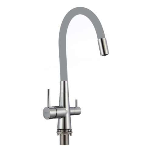 Смеситель для кухни с подключением фильтра воды Fmark FS1062-A04, хром/серый
