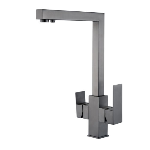 Смеситель для кухни с подключением фильтра Shevanik S148T, оружейная сталь