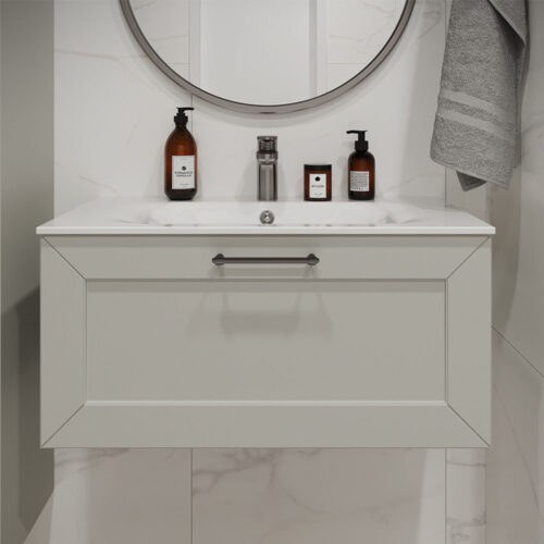 Тумба с раковиной подвесная (80см) Terminus Victoria VIC10801900301O, белый