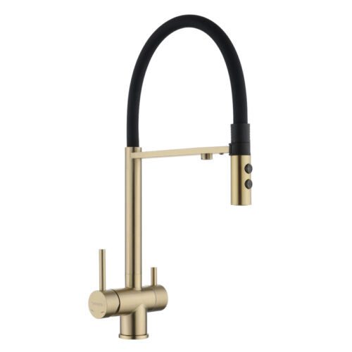Смеситель для кухни с подключением к фильтру Fmark FS1262-C01, матовое золото