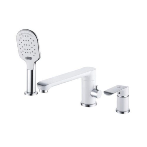 Смеситель на борт ванны Rose R2112F, белый/хром