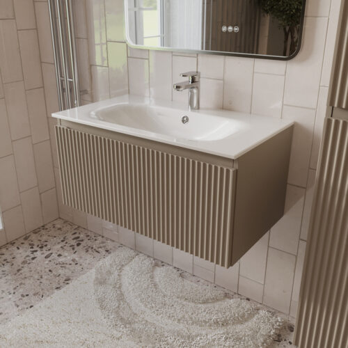 Тумба с раковиной подвесная (80см) Terminus Sicilia SIC10801200501O, капучино