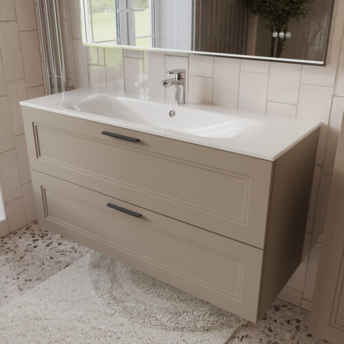 Тумба с раковиной подвесная (120см) Terminus Classik CLA101202200501O, капучино