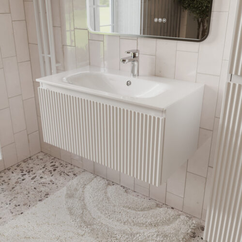 Тумба с раковиной подвесная (80см) Terminus Sicilia SIC10801900301O, белый