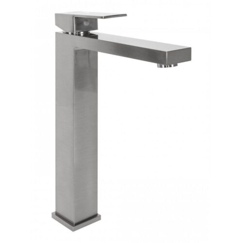 Смеситель для раковины высокий Hansberge H2070NK, никель