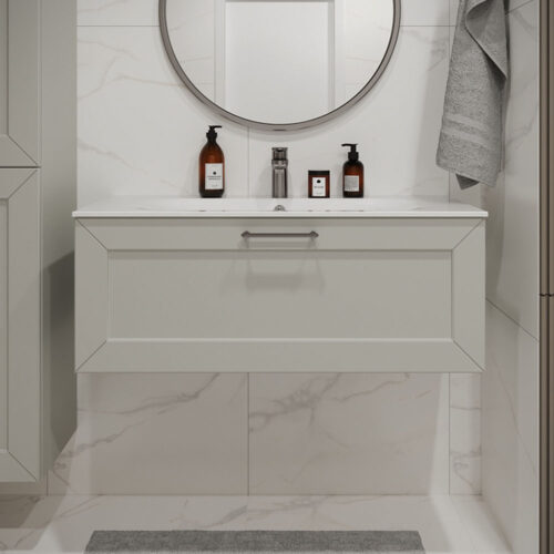 Тумба с раковиной подвесная (100см) Terminus Victoria VIC101001900301O, белый