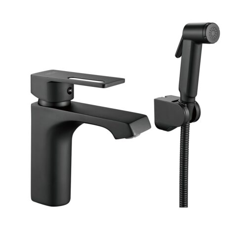 Смеситель для раковины с гигиеническим душем Raffine F171H, черный