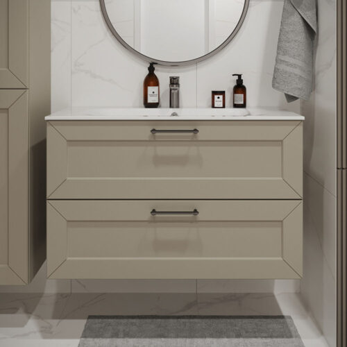 Тумба с раковиной подвесная (100см) Terminus Victoria VIC101002900101O, айвори