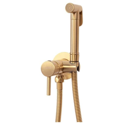 Гигиенический душ со смесителем встраиваемый Hansberge H3099MG, матовое золото
