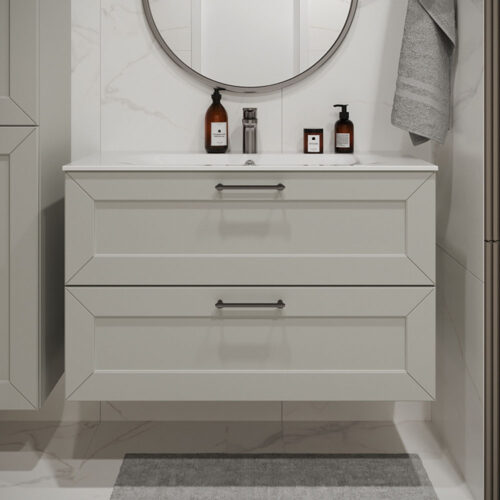 Тумба с раковиной подвесная (100см) Terminus Victoria VIC101002900301O, белый