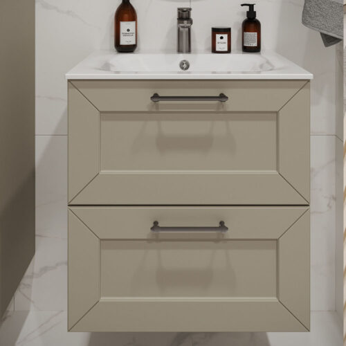 Тумба с раковиной подвесная (60см) Terminus Victoria VIC10602900101O, айвори