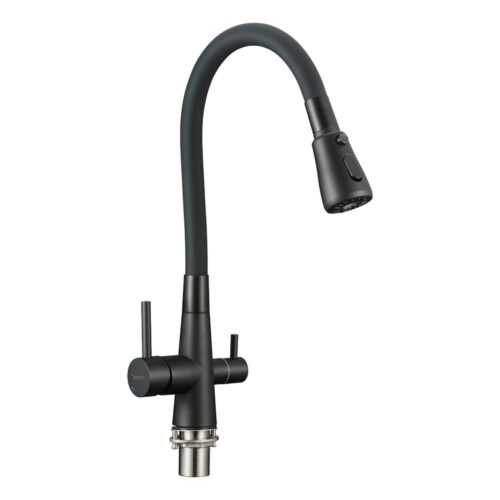 Смеситель для кухни с подключением фильтра воды Fmark FS1062-H01-2, черный