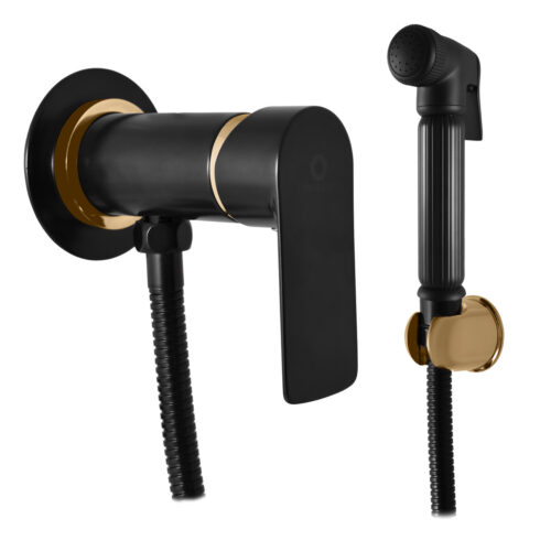 Гигиенический душ со смесителем Rav Slezak VLTAVA VT447/1CMATZ, черный/золото