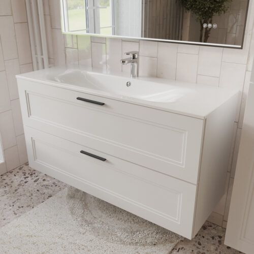 Тумба с раковиной подвесная (120см) Terminus Classik CLA101202900301O, белый