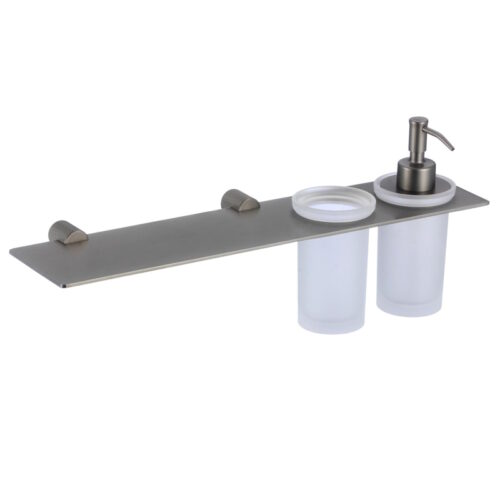 Дозатор для жидкого мыла и стакан с полочкой Savol S-002169Q, графит
