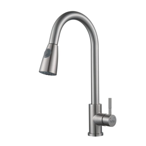 Смеситель для кухни с выдвижным изливом Raffine F213L, сатин