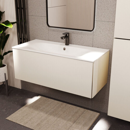 Тумба с раковиной подвесная (100см) Terminus Euromix EUR101001900101OSL, айвори