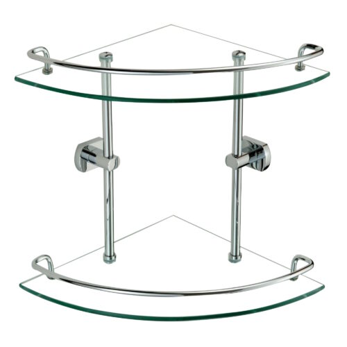 Полка угловая стеклянная Savol S-099322, хром