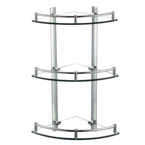 Полка угловая стеклянная Savol S-003031, хром