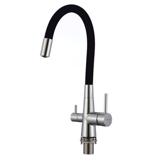 Смеситель для кухни с подключением фильтра воды Fmark FS1062-A01, хром/черный