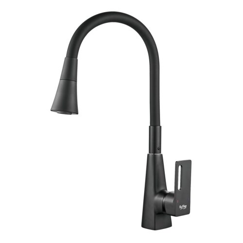 Смеситель для кухни с гибким изливом Raffine F313T-3, оружейная сталь