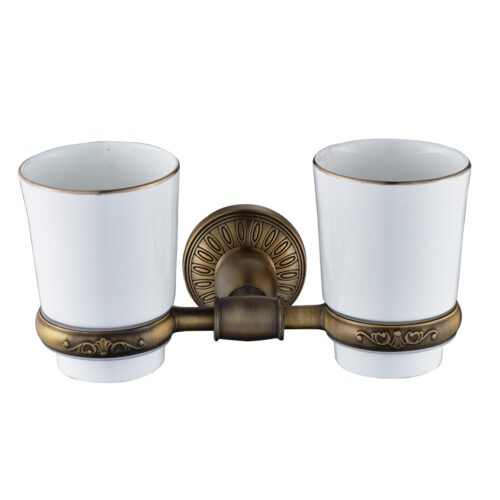 Стакан для ванной комнаты двойной Savol S-006668C, бронза