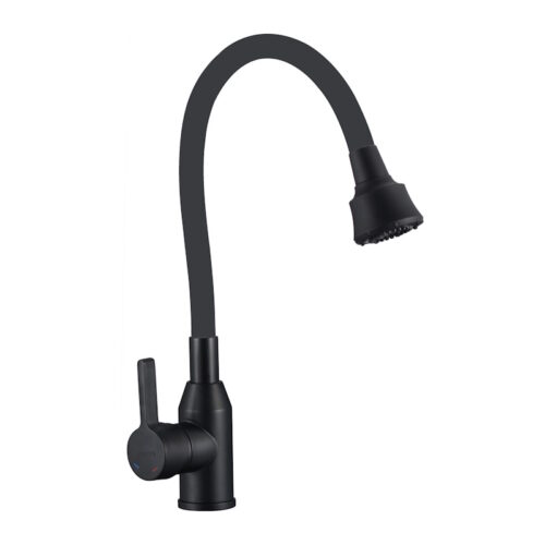 Смеситель для кухни с гибким изливом и режимом душ Fmark FS8266H-01, черный