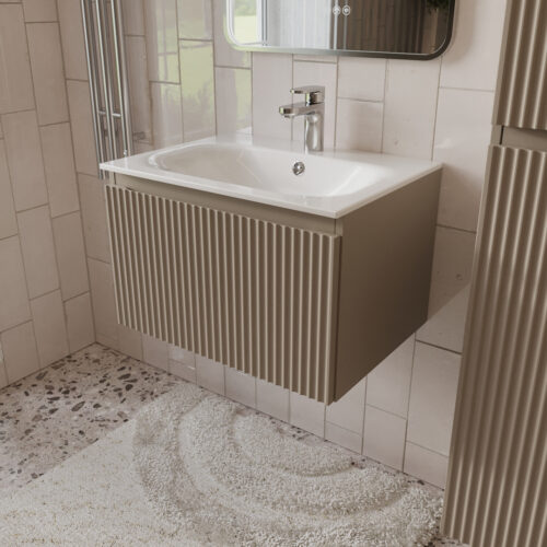 Тумба с раковиной подвесная (60см) Terminus Sicilia SIC10601200501O, капучино