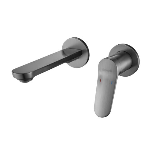 Смеситель для раковины встраиваемый Shevanik S4341T, оружейная сталь