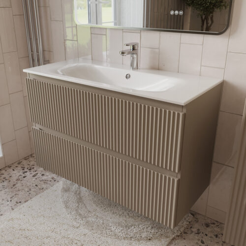 Тумба с раковиной подвесная (100см) Terminus Sicilia SIC101002200501O, капучино