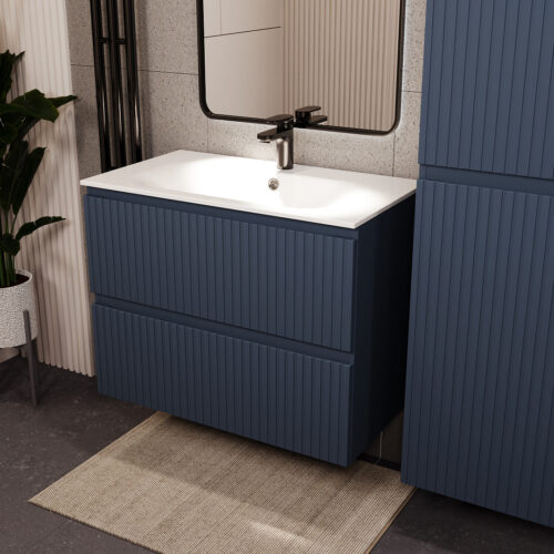 Тумба с раковиной подвесная (80см) Terminus Vatikan VAT10802703101O, серый шёлк