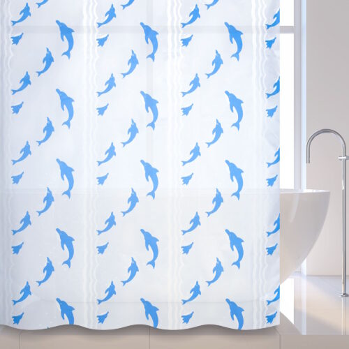Штора для ванной комнаты Savol S-01718B, дельфины