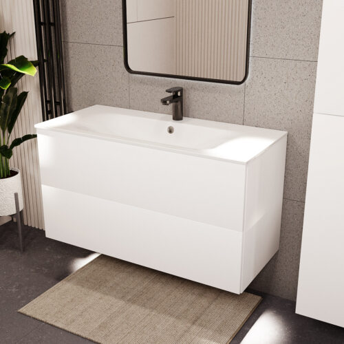 Тумба с раковиной подвесная (100см) Terminus Aurora AUR101002900301O, белый