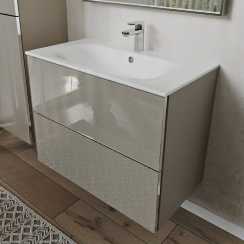 Тумба с раковиной подвесная (80см) Terminus Vega VEG10802200501OSL, капучино