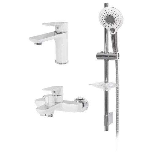 Набор для ванны 3 в 1 Hansberge H7099W, белый/хром